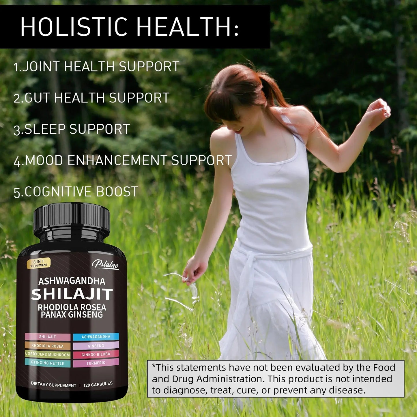 Shilajit, Ashwagandha, Rhodiola Rosea, Panax Ginseng - Boosts Energy and Endurance, Increases Muscle Mass - 120 Capsules Drovia