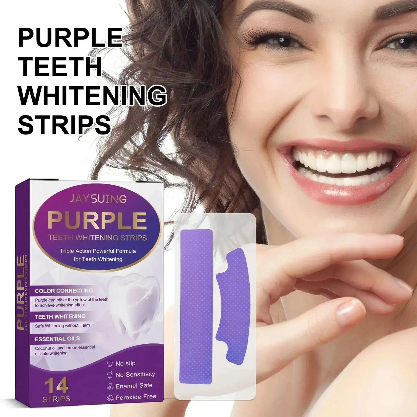 14pcs/box Teeth Bleaching Strip Purple Dental Cleaning Drovia