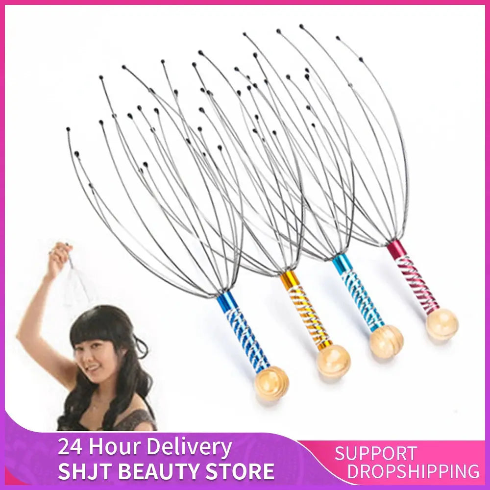 Octopus Head Massager Scalp Massager Relaxation Relief Body Massager Remove Muscle Tension Tiredness Metal Head Relax Massager Drovia