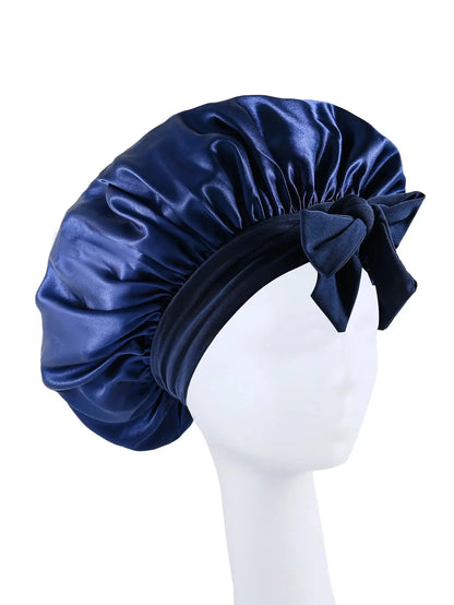 New Silky Bonnet For Sleeping Women Satin Bonnet Hair Bonnet Night Sleep Cap Scarf Wrap For Curly Hair Tie Band For CurlyHat Drovia