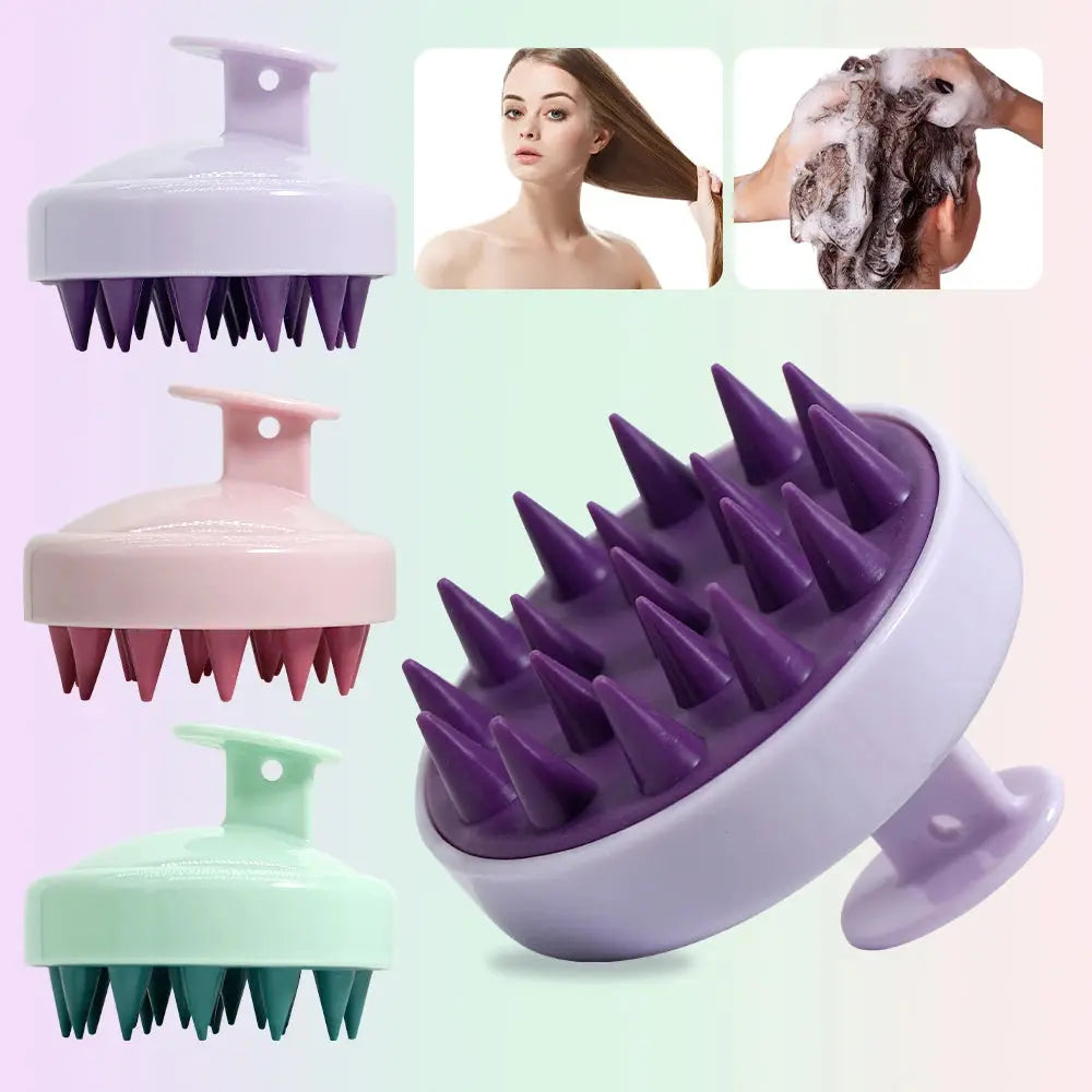 Silicone Shampoo Scalp Hair Massager Head Body Scalp Massage Brush Scalp Massage Brush Comb Magic Handle Brush Spa Massage Brush Drovia