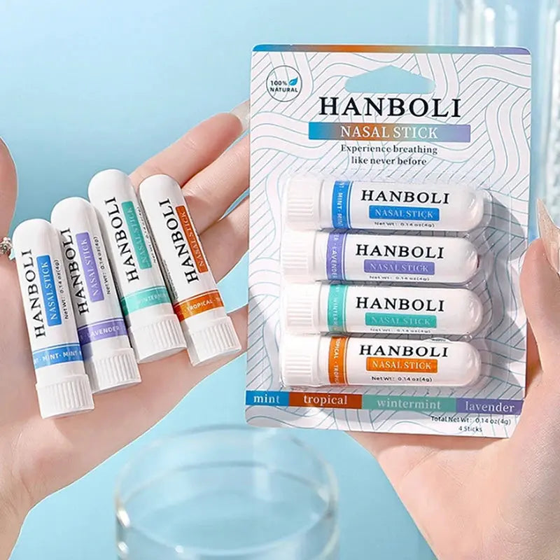 4Pcs Nasal Stick Boosts Focus Enhances Breathing Provides Fresh Sensation Aromatherapy Inhaler Prevent Drowsy Driving Drovia