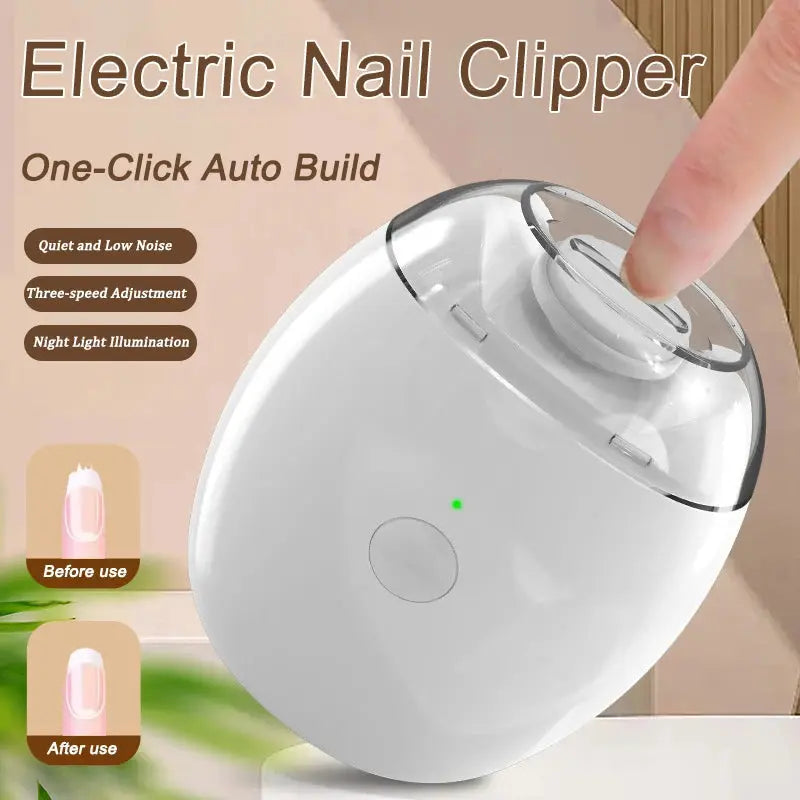 2 IN 1 Electric Nail Clipper Cutter With LED Light Automatic Nail Grinder Trimmer For Baby Adult Mini Manicure Tools Nail Care Drovia