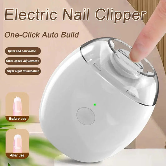 2 IN 1 Electric Nail Clipper Cutter With LED Light Automatic Nail Grinder Trimmer For Baby Adult Mini Manicure Tools Nail Care Drovia