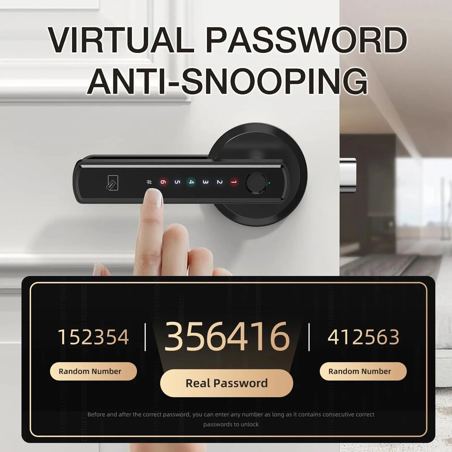 Viladepot Smart Lock Fingerprint Door Lock App Control Passcode Unlock Electronic Touchscreen Keypad - Drovia