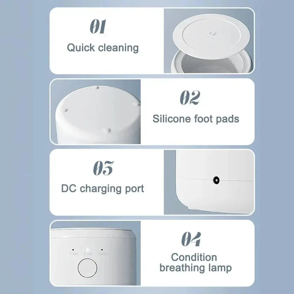 50KHZ Ultrasonic Cleaning Machine USB Rechargeable Multi-Function Invisible Retainer Denture Machine - Drovia