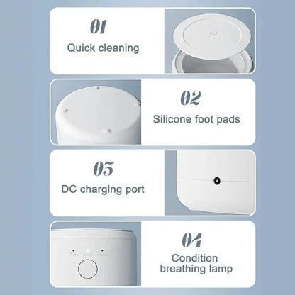 50KHZ Ultrasonic Cleaning Machine USB Rechargeable Multi-Function Invisible Retainer Denture Machine - Drovia