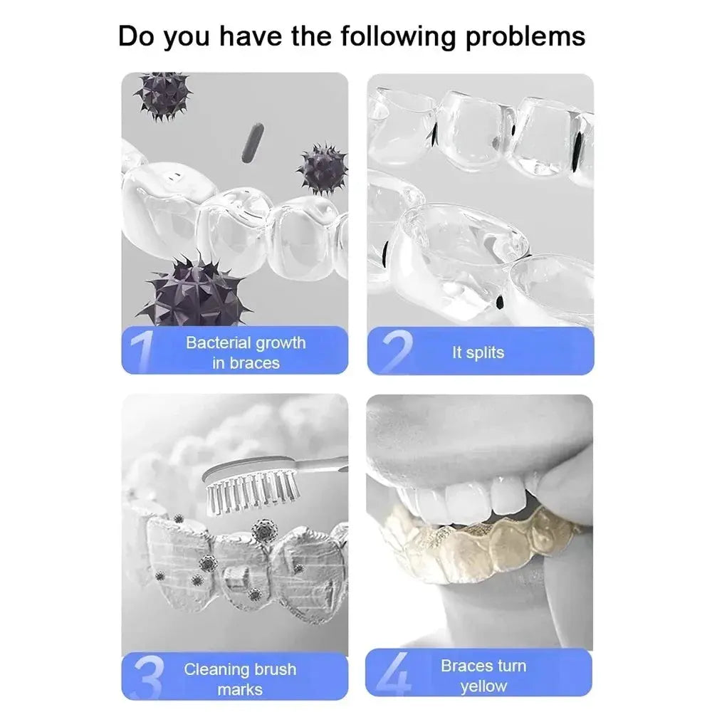 50KHZ Ultrasonic Cleaning Machine USB Rechargeable Multi-Function Invisible Retainer Denture Machine - Drovia