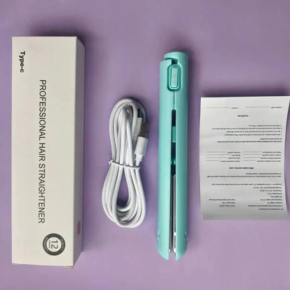 2-in-1 Hair Straightener & Curler, Mini Dual Purpose Curling Iron, Portable Curling Wand and Flat Iron Travel for All Hair Types Drovia