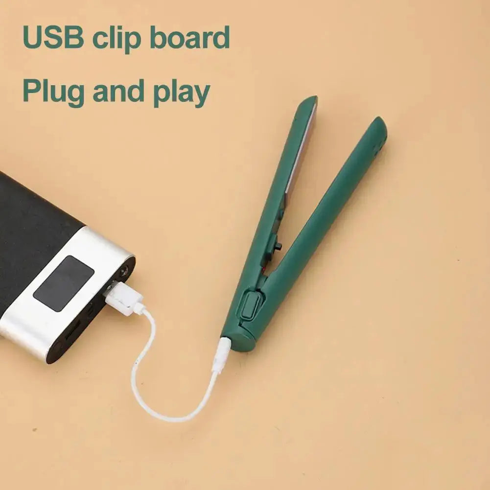 2-in-1 Hair Straightener & Curler, Mini Dual Purpose Curling Iron, Portable Curling Wand and Flat Iron Travel for All Hair Types Drovia