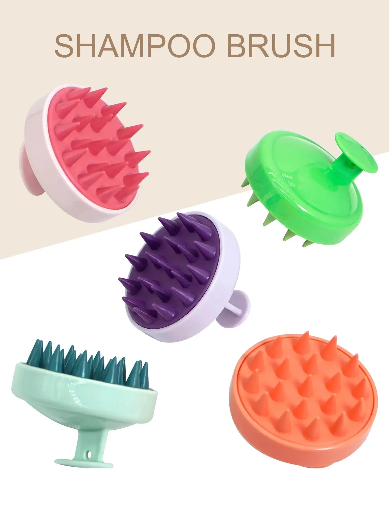 Silicone Shampoo Scalp Hair Massager Head Body Scalp Massage Brush Scalp Massage Brush Comb Magic Handle Brush Spa Massage Brush Drovia