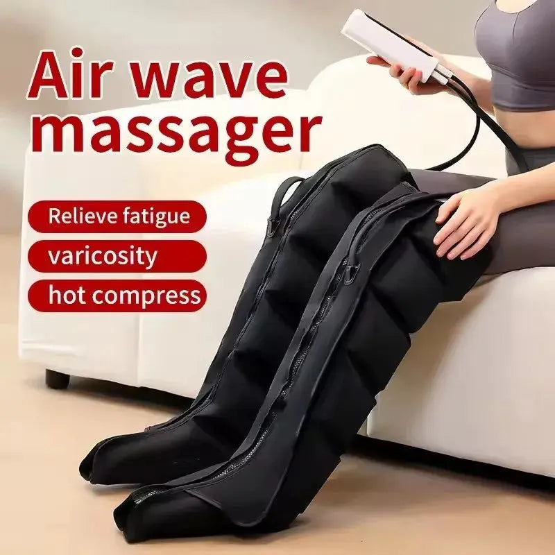 Air Pressure Leg Massager Foot Massage Boots Kneading Squeeze Deep Relaxation Calf With Remote Control to Relieve Varicos Veins - Drovia