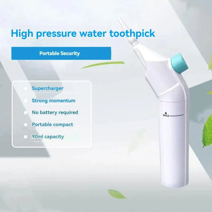 Household High Pressure Oral Irrigator Portable Teeth Clean Water Dental Floss Manual High Pressure Water Toothpick Drovia