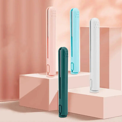 2-in-1 Hair Straightener & Curler, Mini Dual Purpose Curling Iron, Portable Curling Wand and Flat Iron Travel for All Hair Types Drovia