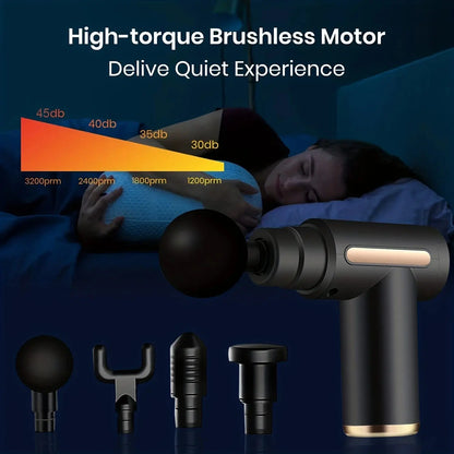 30 Level Massage Gun Fascia Deep Muscle Relax Body Neck Massager Electric Fitness Equipment Noise Reduction Male Female - Drovia