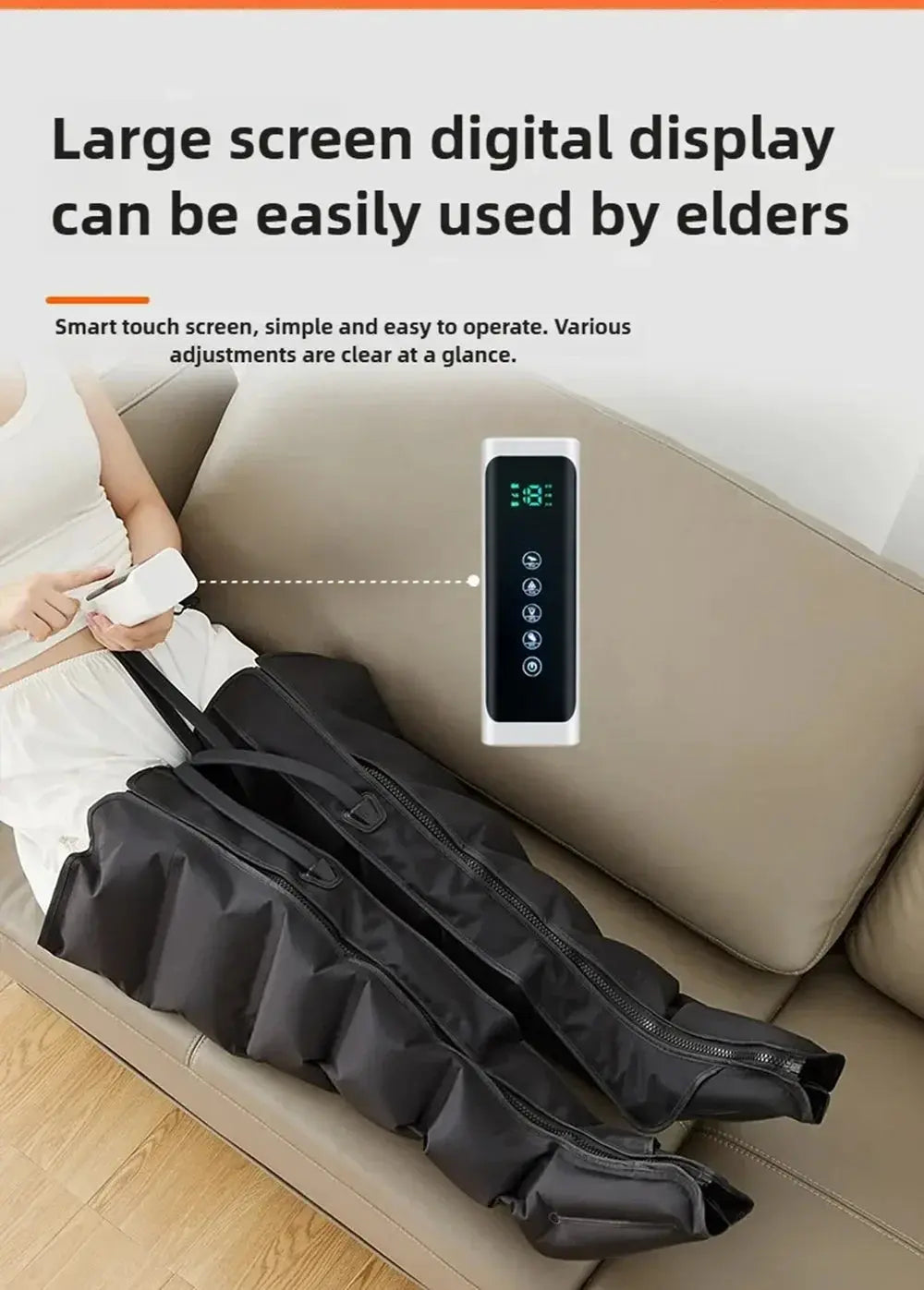 Air Pressure Leg Massager Foot Massage Boots Kneading Squeeze Deep Relaxation Calf With Remote Control to Relieve Varicos Veins - Drovia