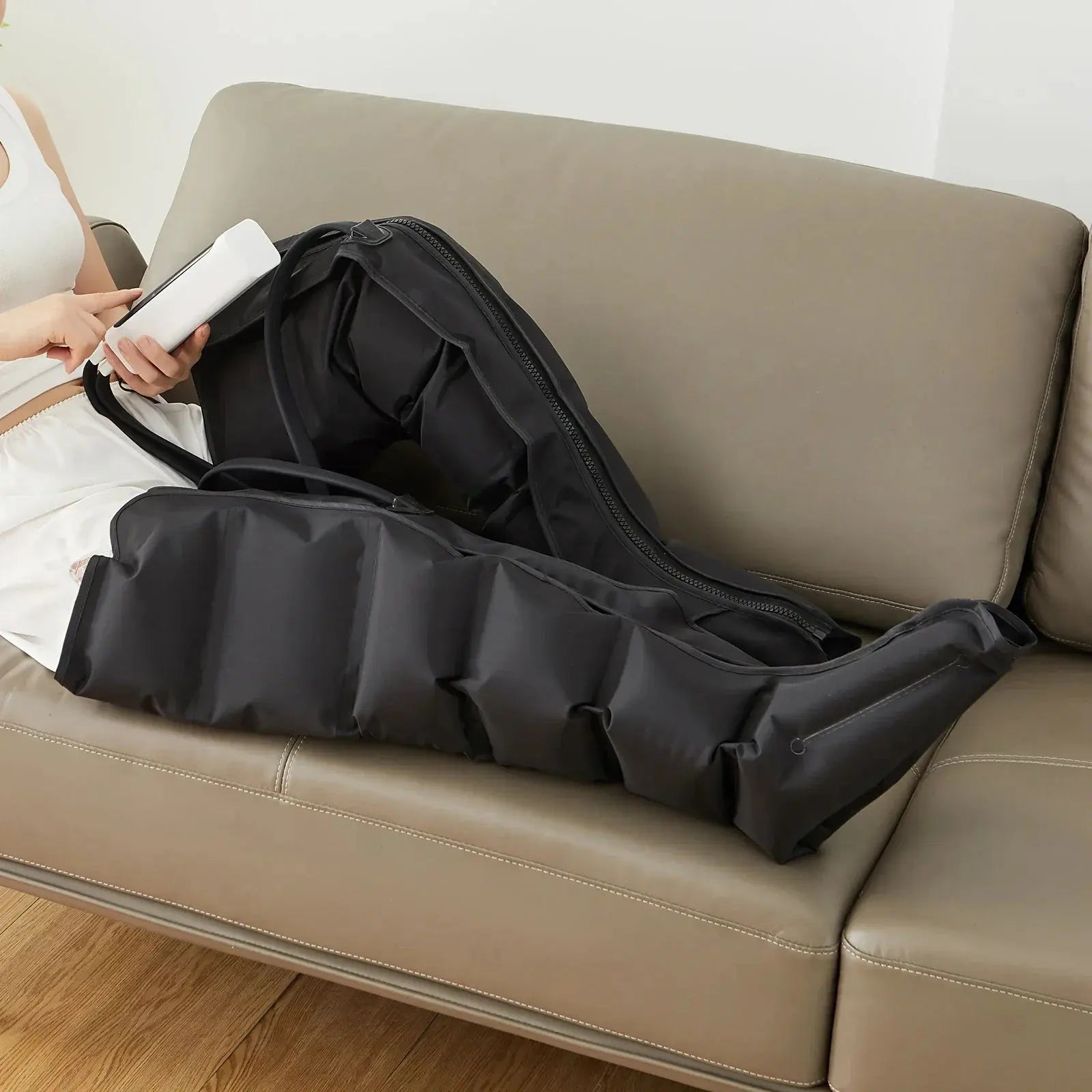 Air Pressure Leg Massager Foot Massage Boots Kneading Squeeze Deep Relaxation Calf With Remote Control to Relieve Varicos Veins - Drovia