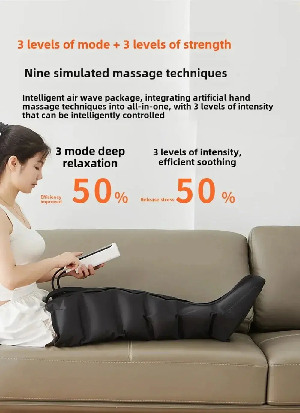 Air Pressure Leg Massager Foot Massage Boots Kneading Squeeze Deep Relaxation Calf With Remote Control to Relieve Varicos Veins - Drovia