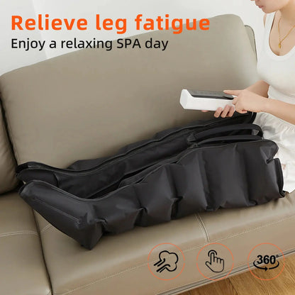 Air Pressure Leg Massager Foot Massage Boots Kneading Squeeze Deep Relaxation Calf With Remote Control to Relieve Varicos Veins - Drovia