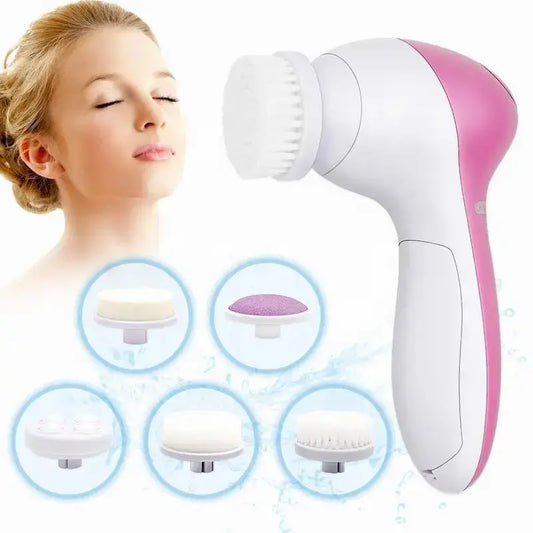 Electric Facial Cleaner 5 IN 1 Face Cleansing Brush Wash Machine Spa Skin Care Massager Blackhead Cleaning Facial Cleanser Tools Drovia