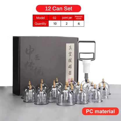 Cupping Therapy Set Chinese Medicine Physiotherapy Vacuum Cupping jars Apparatus Professional Suction Cups Massage With Tube Jar Drovia