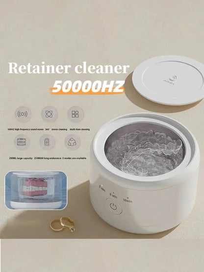 50KHZ Ultrasonic Cleaning Machine USB Rechargeable Multi-Function Invisible Retainer Denture Machine - Drovia