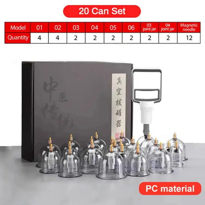 Cupping Therapy Set Chinese Medicine Physiotherapy Vacuum Cupping jars Apparatus Professional Suction Cups Massage With Tube Jar Drovia