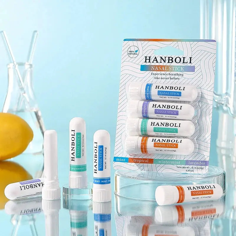 4Pcs Nasal Stick Boosts Focus Enhances Breathing Provides Fresh Sensation Aromatherapy Inhaler Prevent Drowsy Driving Drovia