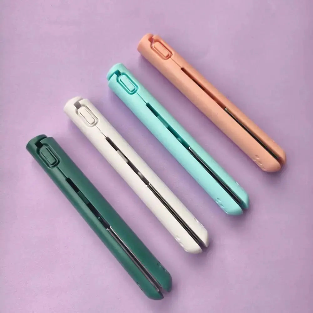 2-in-1 Hair Straightener & Curler, Mini Dual Purpose Curling Iron, Portable Curling Wand and Flat Iron Travel for All Hair Types Drovia