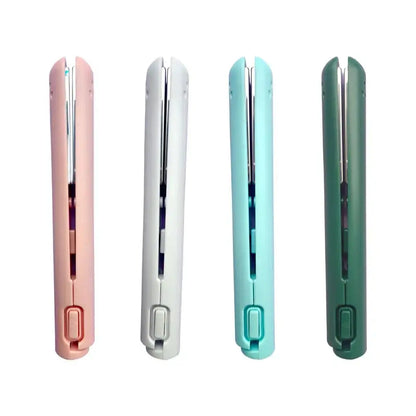 2-in-1 Hair Straightener & Curler, Mini Dual Purpose Curling Iron, Portable Curling Wand and Flat Iron Travel for All Hair Types Drovia