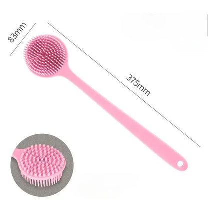 Silicone Back Scrubber Brush for Shower  Long Handle Body Deep Cleansing and Exfoliating Massage Double-Sided Soft Bristles Drovia