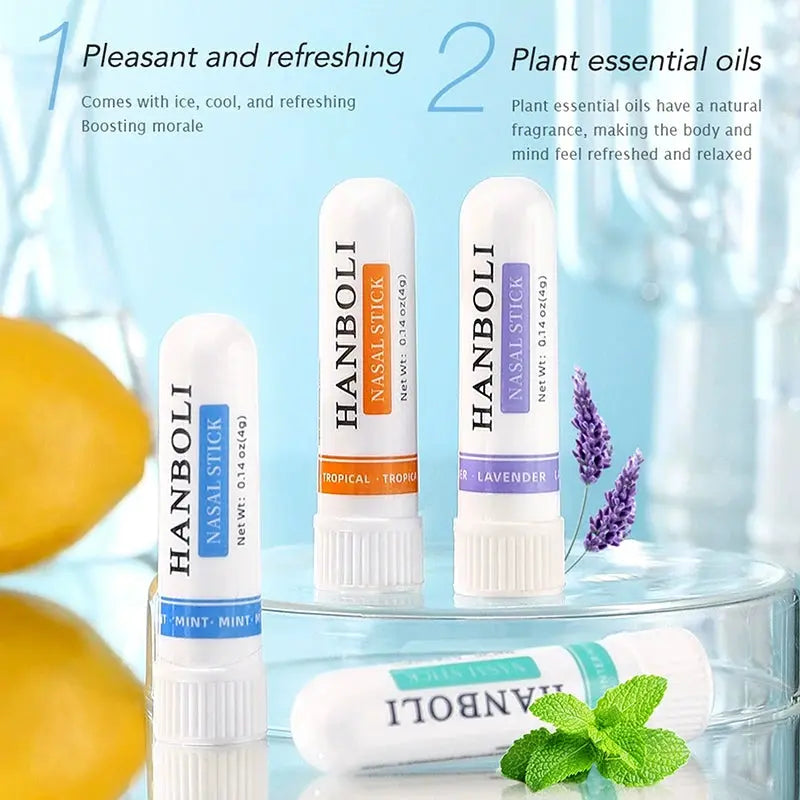 4Pcs Nasal Stick Boosts Focus Enhances Breathing Provides Fresh Sensation Aromatherapy Inhaler Prevent Drowsy Driving Drovia