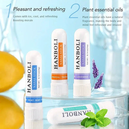 4Pcs Nasal Stick Boosts Focus Enhances Breathing Provides Fresh Sensation Aromatherapy Inhaler Prevent Drowsy Driving Drovia