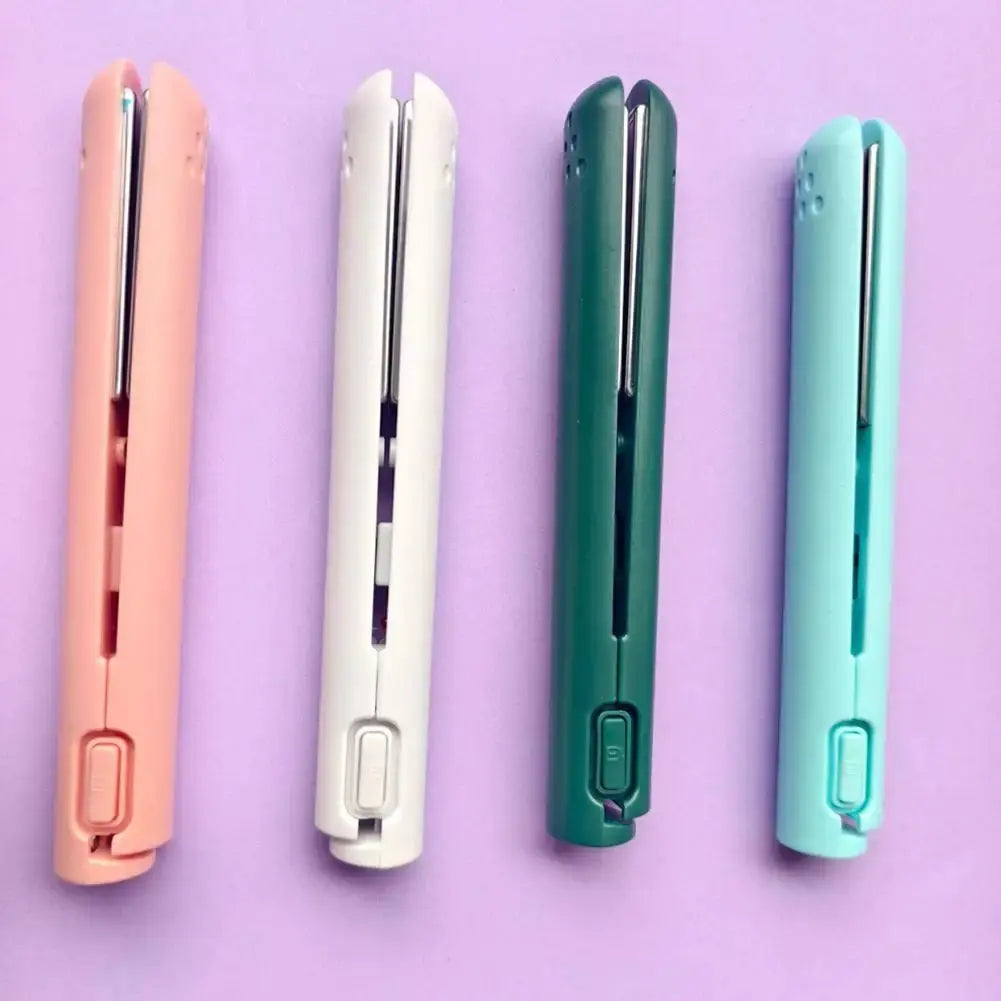 2-in-1 Hair Straightener & Curler, Mini Dual Purpose Curling Iron, Portable Curling Wand and Flat Iron Travel for All Hair Types Drovia