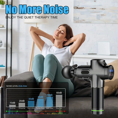 30 Level Massage Gun Fascia Deep Muscle Relax Body Neck Massager Electric Fitness Equipment Noise Reduction Male Female - Drovia
