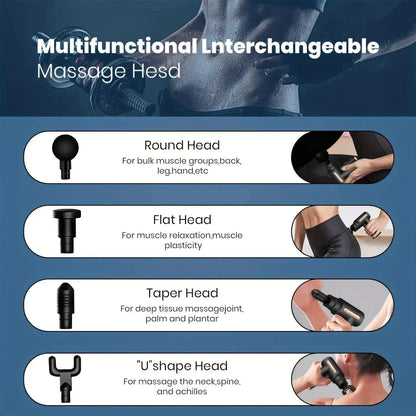 30 Level Massage Gun Fascia Deep Muscle Relax Body Neck Massager Electric Fitness Equipment Noise Reduction Male Female - Drovia